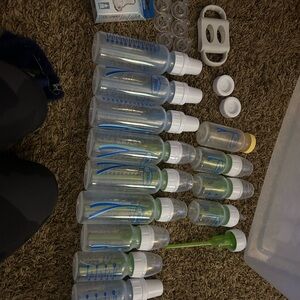 Dr. Brown Bottle Set - Blue, white and green.